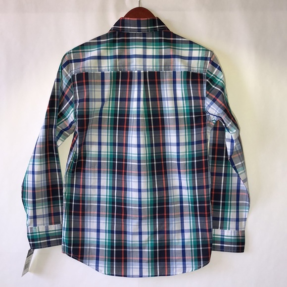 Chaps Boys' Long Sleeve Plaid Button-Down Woven Shirt szL (14-16) - Picture 5 of 7
